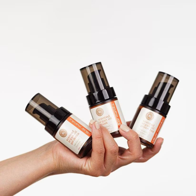 Argan Oil Gift Set: White Musk, Gardenia, Musk - Vegan Skin & Hair Care