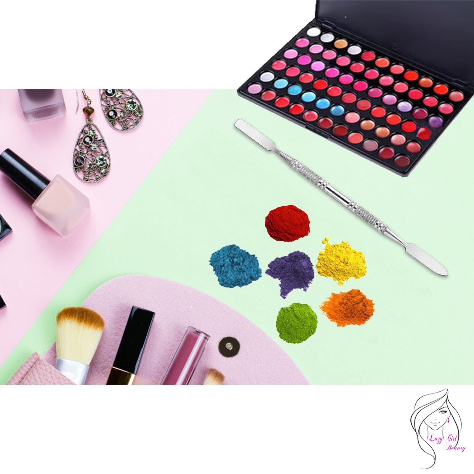 Stainless Steel Cosmetic Make up Mixing Spatula Tool for Palette - Nails-Make-Up