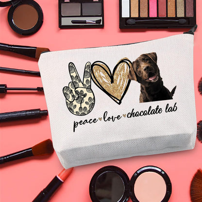 Cosmetic Make up Bag Make up Zipper Pouch Bag for Dog Lover (Peace Lab)