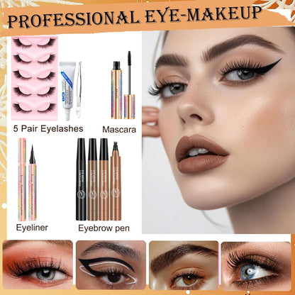 Girls Makeup Kit Full Set: 40-Color Eyeshadow, Foundation, Contour Stick & More