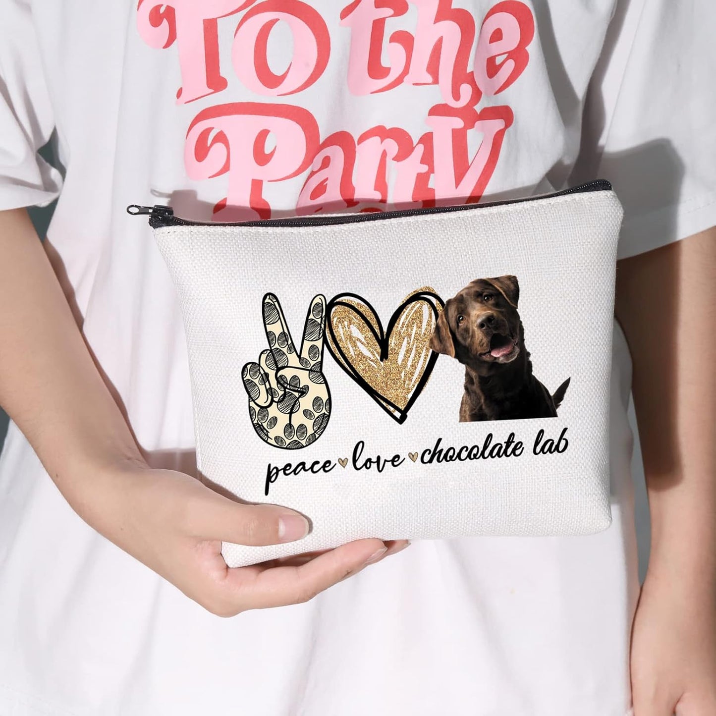 Cosmetic Make up Bag Make up Zipper Pouch Bag for Dog Lover (Peace Lab)