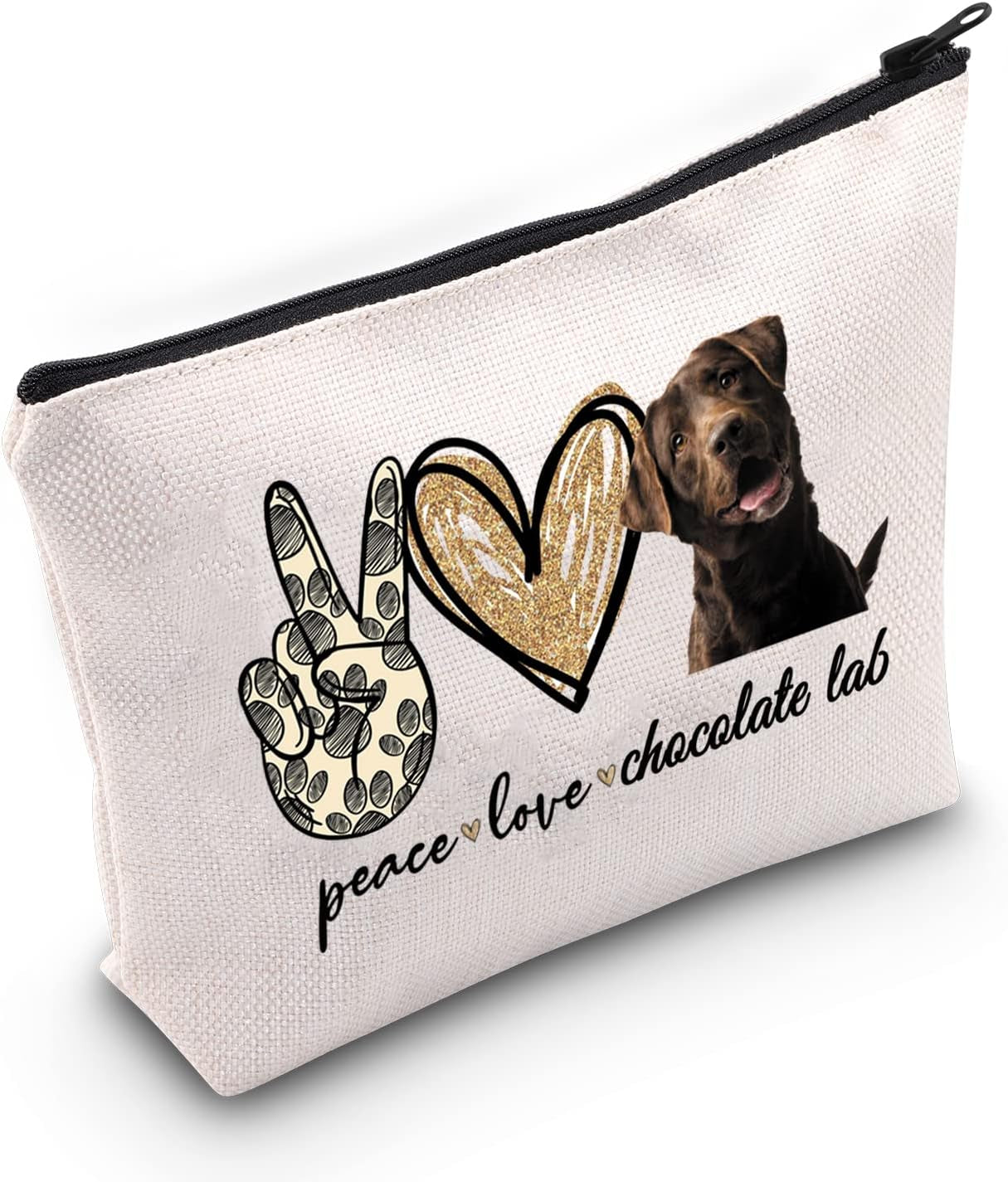 Cosmetic Make up Bag Make up Zipper Pouch Bag for Dog Lover (Peace Lab)